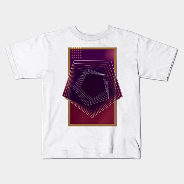 Geometric minimal illusion gold Kids T-Shirt by carolsalazar